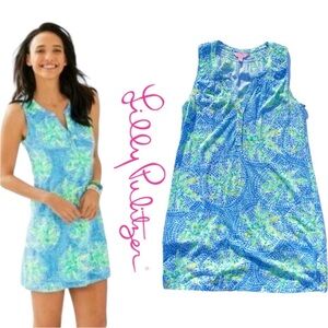 Lilly Pulitzer Blue and Green Essie Sleeveless Dress